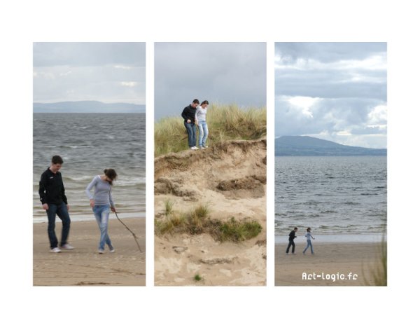 Les dunes. <p>Je la regardais tracer une marelle sur le sable. Entre Terre et Ciel, elle écrivait : «Humanité». Lough, Irlande du Nord. Impression 30 exemplaires, 50 x 65 cm.</p>